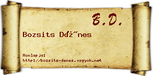 Bozsits Dénes névjegykártya