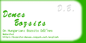 denes bozsits business card